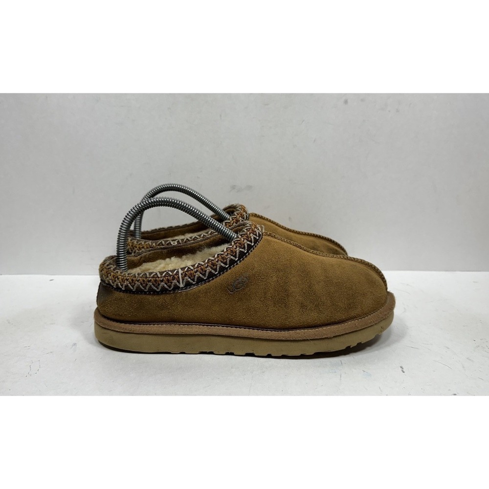 Ugg Tasman Chestnut Slippers Women's‎ Size 8 Brown Suede Braided Collar Slip On